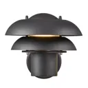 Kurnos outdoor wall light, black, Ø 20 cm