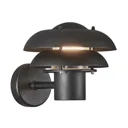 Kurnos outdoor wall light, black, Ø 20 cm