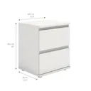 Nova Matt white 2 Drawer Bedside chest (H)480mm (W)400mm (D)340mm
