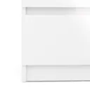 Esla High gloss white 2 Drawer Bedside chest (H)500mm (W)400mm (D)500mm