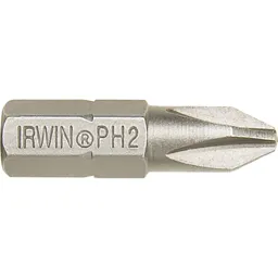 Irwin Phillips Screwdriver Bit - PH2, 25mm, Pack of 2