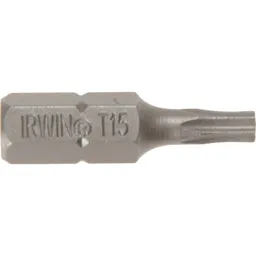 Irwin Torx Screwdriver Bit - T15, 25mm, Pack of 2