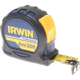 Irwin Professional Pocket Tape Measure - Imperial & Metric, 26ft / 8m, 25mm