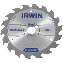 Irwin ATB Construction Circular Saw Blade - 150mm, 18T, 20mm
