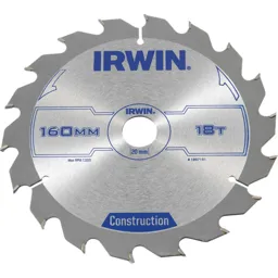 Irwin ATB Construction Circular Saw Blade - 160mm, 18T, 20mm