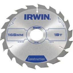 Irwin ATB Construction Circular Saw Blade - 165mm, 18T, 30mm