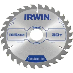 Irwin ATB Construction Circular Saw Blade - 165mm, 30T, 30mm