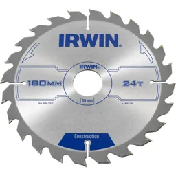 Irwin ATB Construction Circular Saw Blade - 180mm, 24T, 30mm