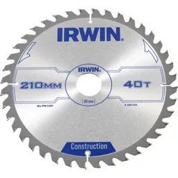 Irwin ATB Construction Circular Saw Blade - 210mm, 40T, 30mm