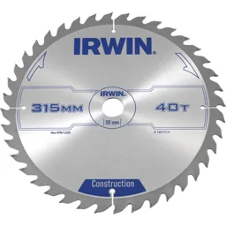 Irwin ATB Construction Circular Saw Blade - 315mm, 40T, 30mm