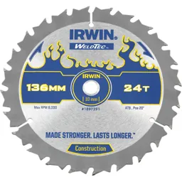 Irwin Weldtec Construction Saw Blade - 136mm, 24T, 10mm