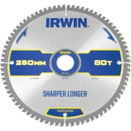 Irwin ATB Ultra Construction Circular Saw Blade - 250mm, 80T, 30mm