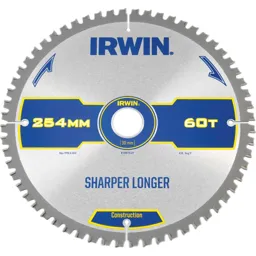 Irwin ATB Ultra Construction Circular Saw Blade - 254mm, 60T, 30mm