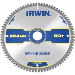 Irwin ATB Ultra Construction Circular Saw Blade - 254mm, 80T, 30mm