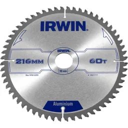 Irwin Aluminium Non-Ferrous Metal Saw Blade - 216mm, 60T, 30mm