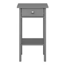 Valenca Satin grey 1 Drawer Bedside table (H)700mm (W)400mm (D)354mm
