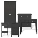 Valenca Satin black Painted 2 Drawer Non extendable Dressing table (H)765mm (W)1000mm (D)450mm
