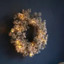 Alfi LED wreath, green/snow-covered, Ø 45 cm