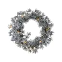 Alfi LED wreath, green/snow-covered, Ø 45 cm