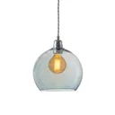 EBB & FLOW Rowan hanging lamp, blue/silver Ø 22 cm