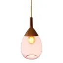 EBB & FLOW Lute glass pendant light pink copper