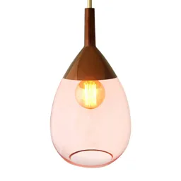 EBB & FLOW Lute glass pendant light pink copper