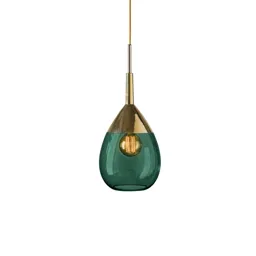 EBB & FLOW Lute hanging lamp ivy green/gold Ø 22cm