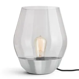 New Works Bowl table lamp steel/smoked glass