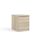 Esla High gloss oak oak effect 2 Drawer Bedside chest (H)500mm (W)400mm (D)500mm