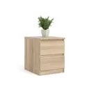 Esla High gloss oak oak effect 2 Drawer Bedside chest (H)500mm (W)400mm (D)500mm