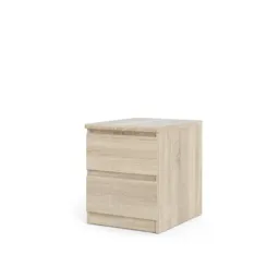 Esla High gloss oak oak effect 2 Drawer Bedside chest (H)500mm (W)400mm (D)500mm