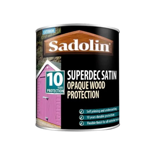 Sadolin Superdec Satin Woodstain 2.5ltr Super White