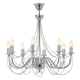 Retro chandelier, 8-bulb 75 cm, chrome