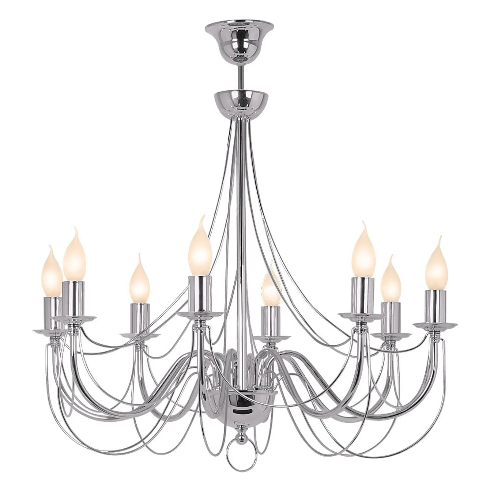 Retro chandelier, 8-bulb 75 cm, chrome