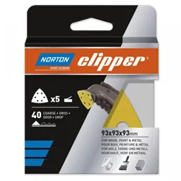 Norton Clipper Delta P40 Sanding Disc 95 x 95 x 95mm (Pack of 5)