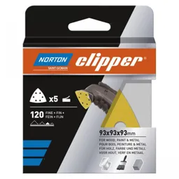 Norton Clipper Delta P120 Sanding Disc 95 x 95 x 95mm (Pack of 5)