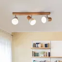 Svenda three-bulb wooden ceiling lamp