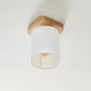 Jenta ceiling light with a white linen lampshade