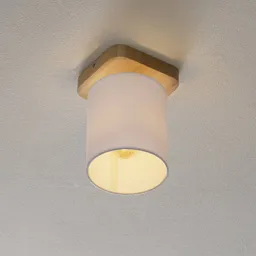 Jenta ceiling light with a white linen lampshade