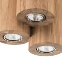 Wooddream ceiling lamp 3-bulb oak, round