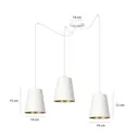 Link pendant light with three lampshades, white