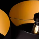 Roto 2 hanging light black, lampshade inside gold