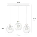 Barbado hanging light, three-bulb in white