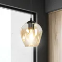 Starla pendant lamp one-bulb amber glass lampshade