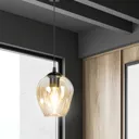 Starla pendant lamp one-bulb amber glass lampshade