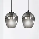 Starla pendant lamp two-bulb, graphite glass