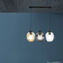 Starla pendant lamp straight 3-bulb graphite/amber