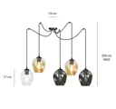 Starla decentralised 5-bulb graphite/amber/clear