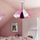 Wire Kids ceiling lamp 5-bulb white/magenta/violet