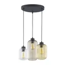 Marco Brown hanging light, 3-bulb, clear/brown